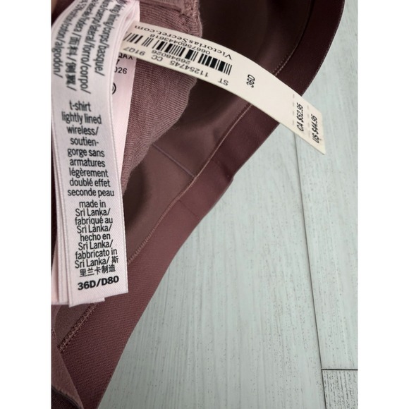 NWT Victoria's Secret Shine Patch Lightly Lined Wireless Bra Sz 36D Mauve Pink - Picture 5 of 5